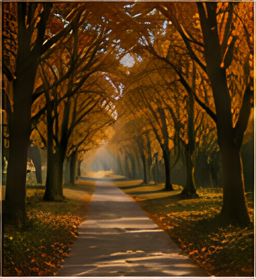 Autumn tree-lined path