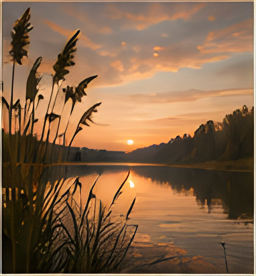 Sunset over a lake